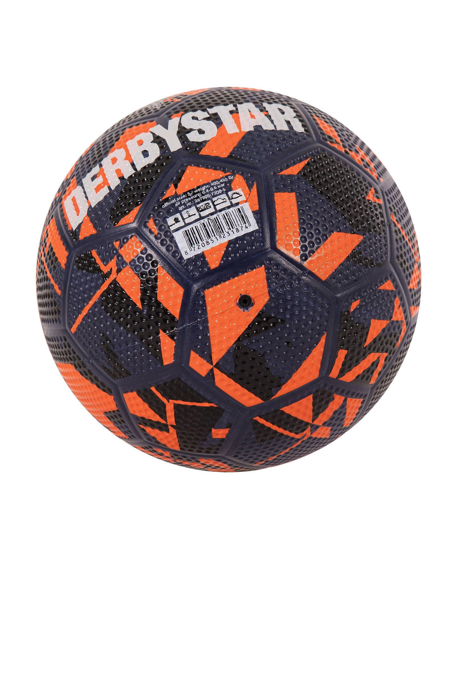 Derbystar voetbal donkerblauw/zwart/oranje maat 5