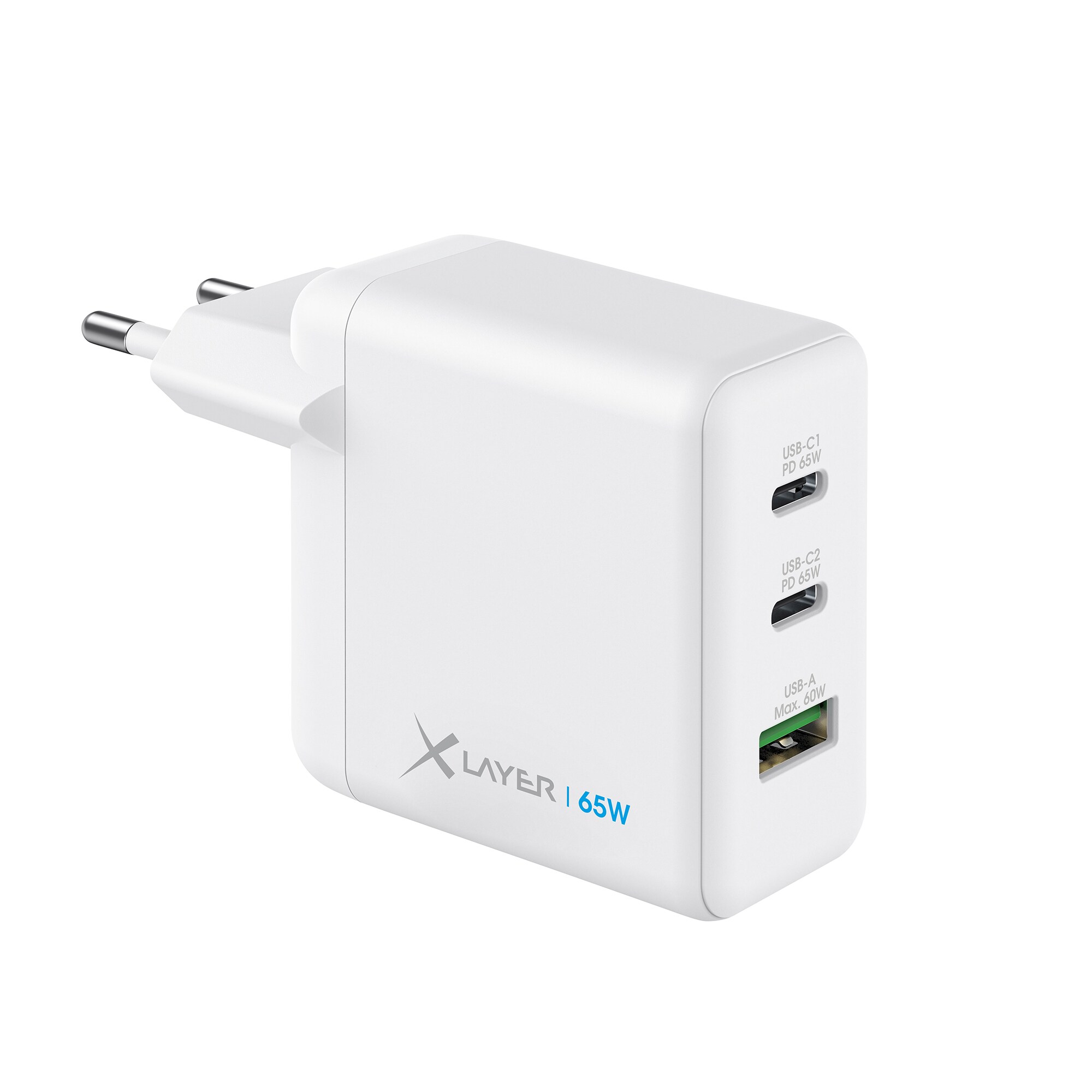 Xlayer Powercharger USB-C Schnellladegerät I 65W PD I GaN Charger I 3-Port