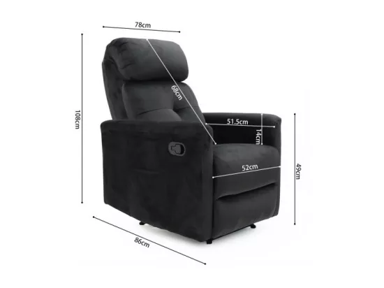 Fauteuil relaxation relevable manuellement VENISE coloris noir