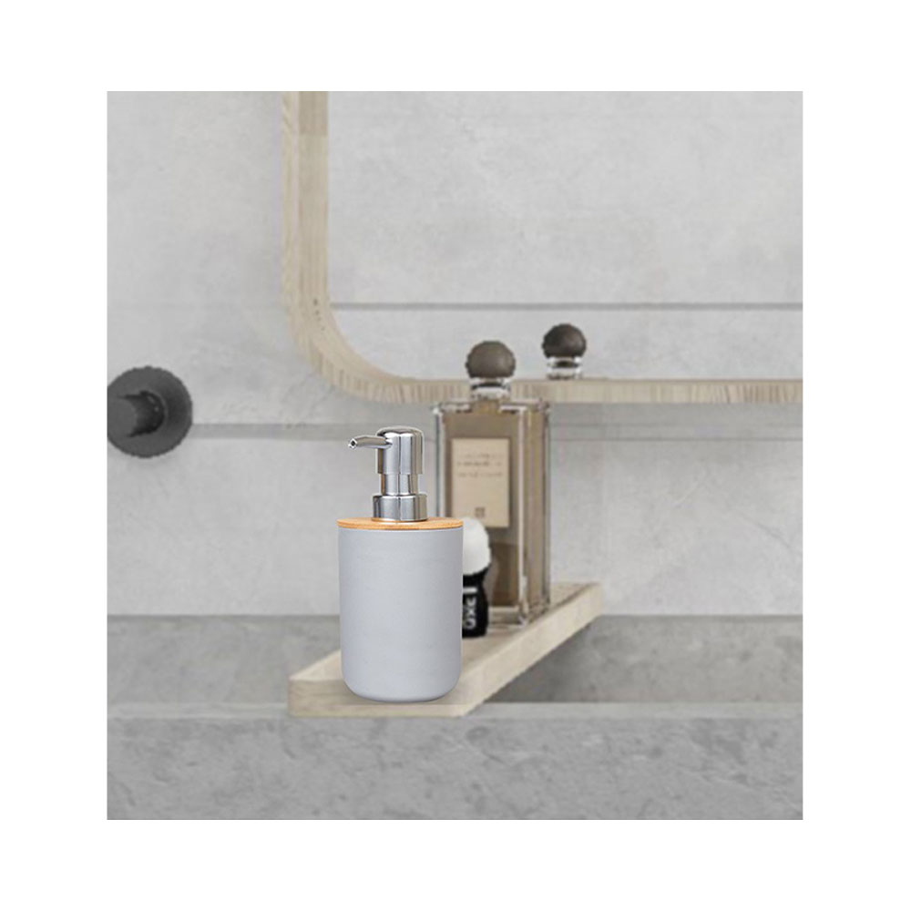 (7-tlg. Set) Bambus Badezimmer Accessoire Bad Essentials - Weiss / Braun