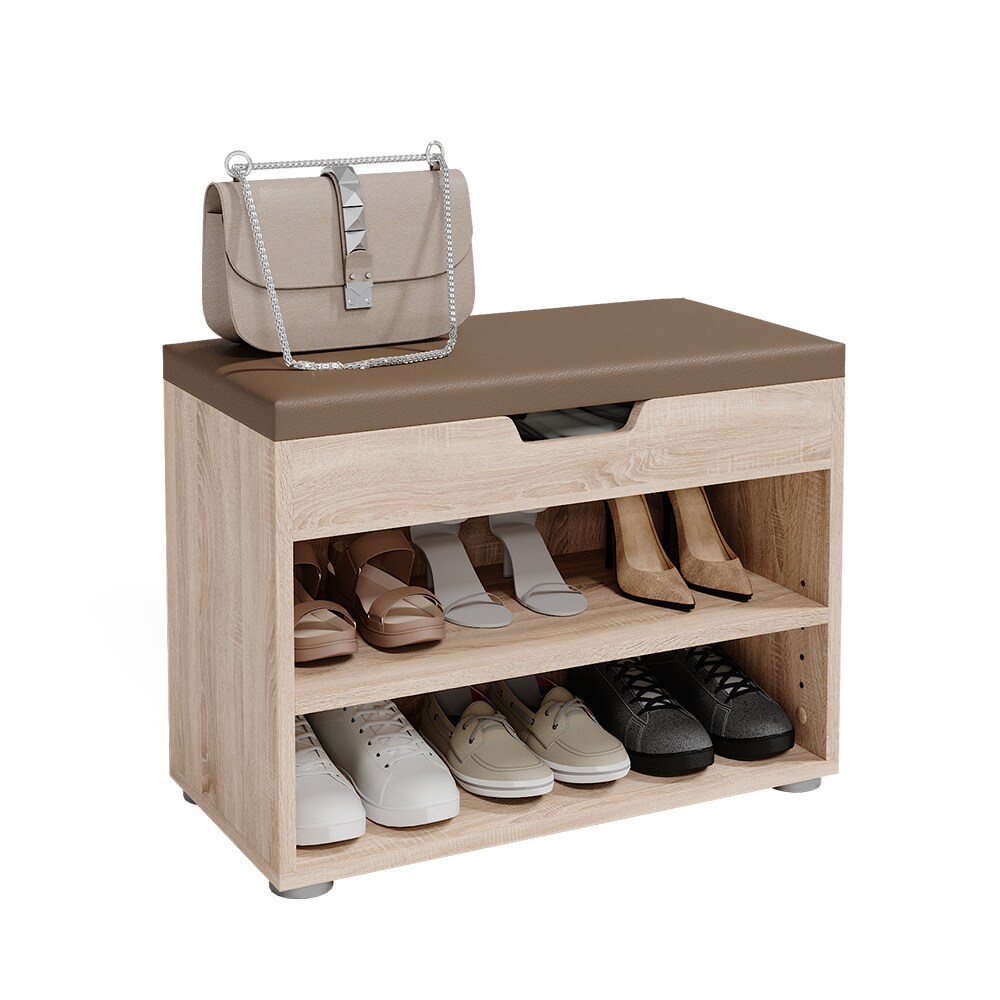 VICCO Schuhbank Schuhschrank Schuhablage Sitzbank Klappdeckel 6 Paar Sonoma
