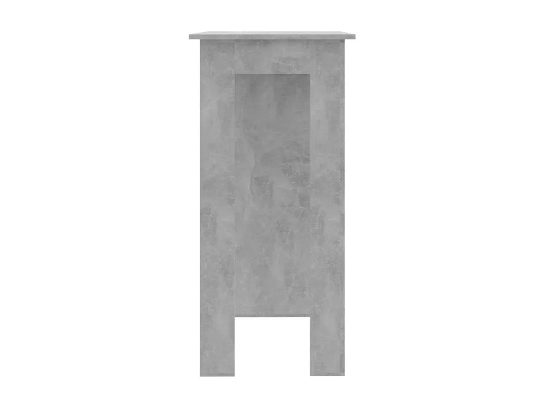 Table de bar avec étagère Gris béton 102x50x103,5 cm Aggloméré