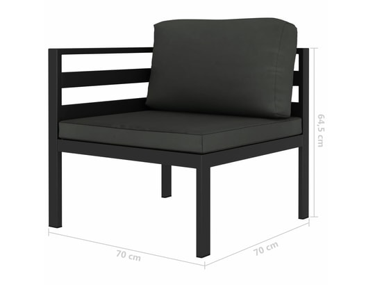 LES TENDANCES - Salon extérieur Salon de jardin-gris-2 places-70x70x64.5-250998