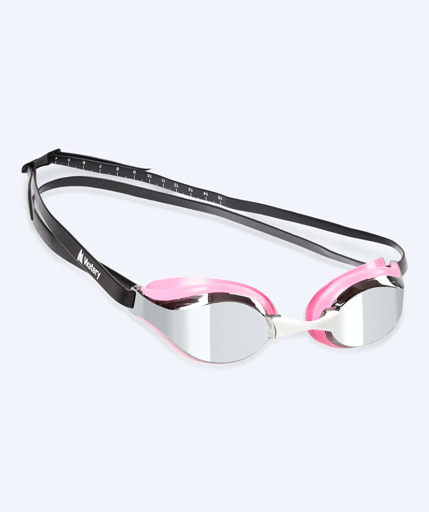 Watery Elite svømmebriller - Poseidon Mirror - Pink/sølv