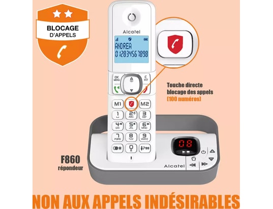ALCATEL - Téléphone sans fil F860 Voice Grey