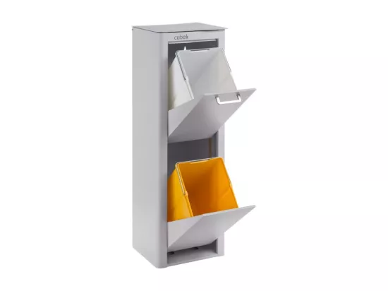 Poubelle cuisine de tri sélectif - 2 compartiments de 20L- CUBEK