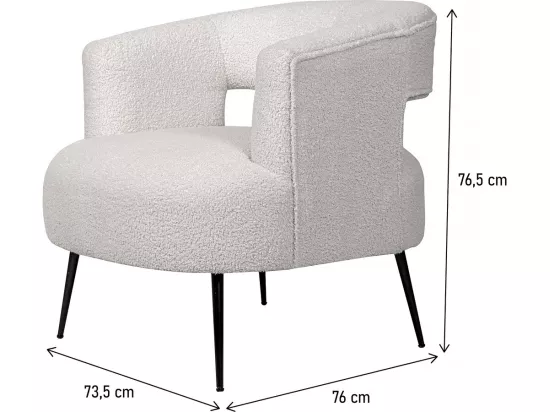 Fauteuil en tissu bouclette 