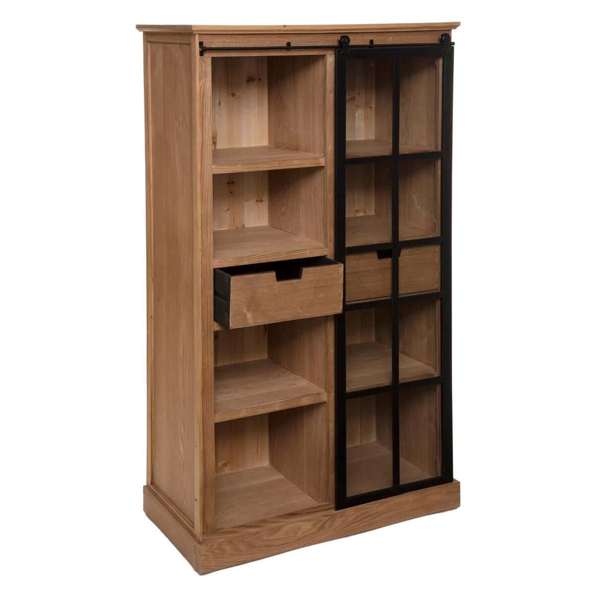 VITRINE BIBLIOTHEQUE 2 TIROIRS DANIK