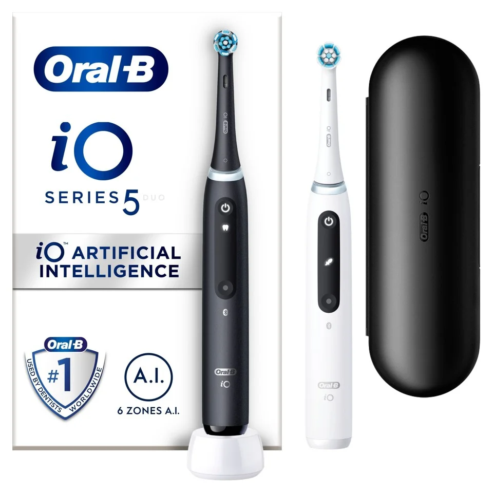 Oral-B - iO5 Duo Pakke Sort UCB & Hvid SC Elektriske Tandbørster