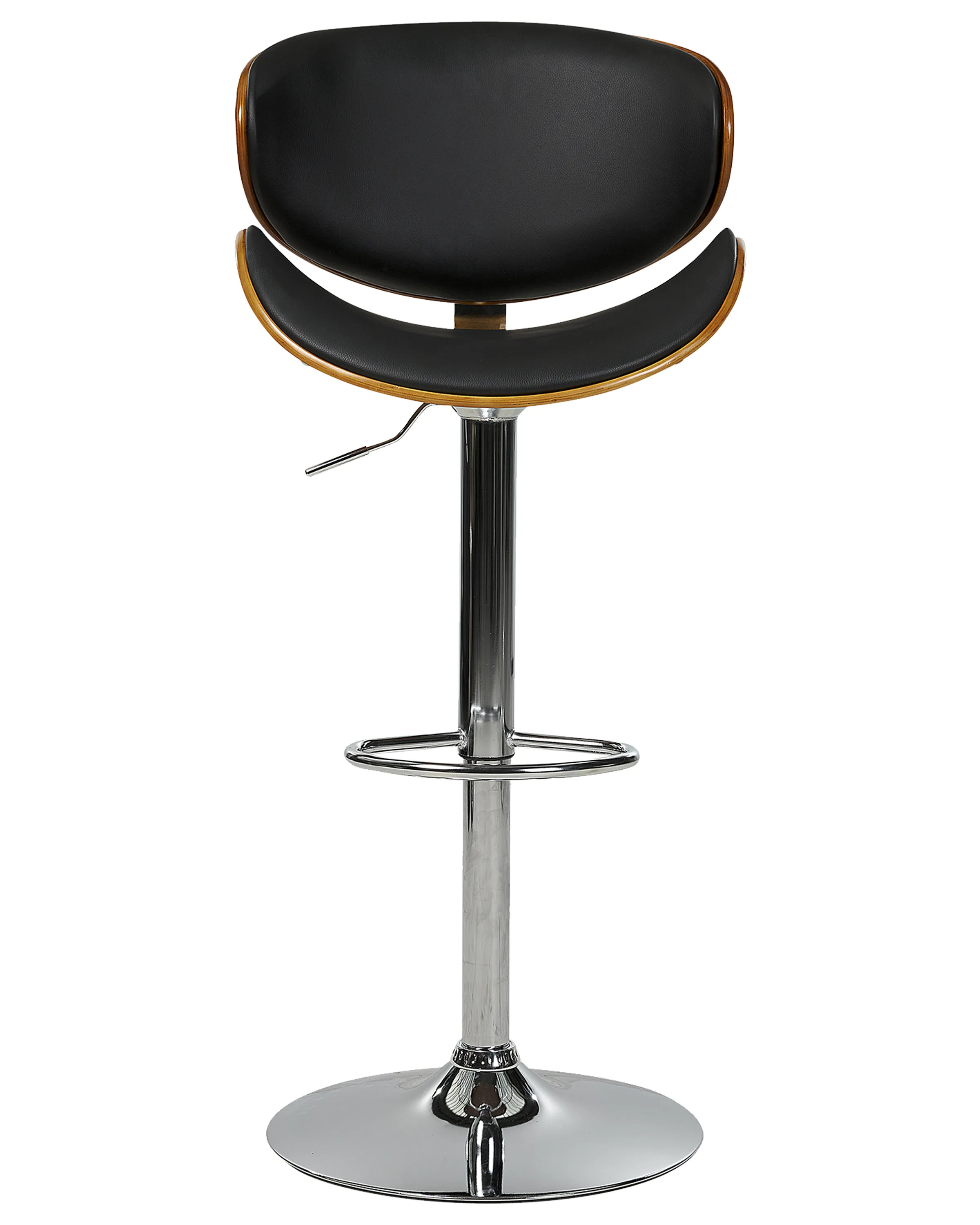 Set van 2 barstoelen ROTTERDAM Kunstleer draaibaar Zwart