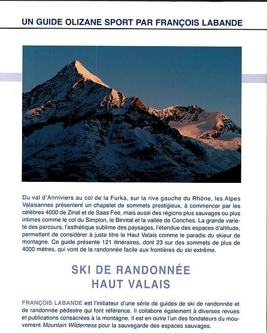 OLIZANE - SKI DE RANDONNEE HAUT VALAIS