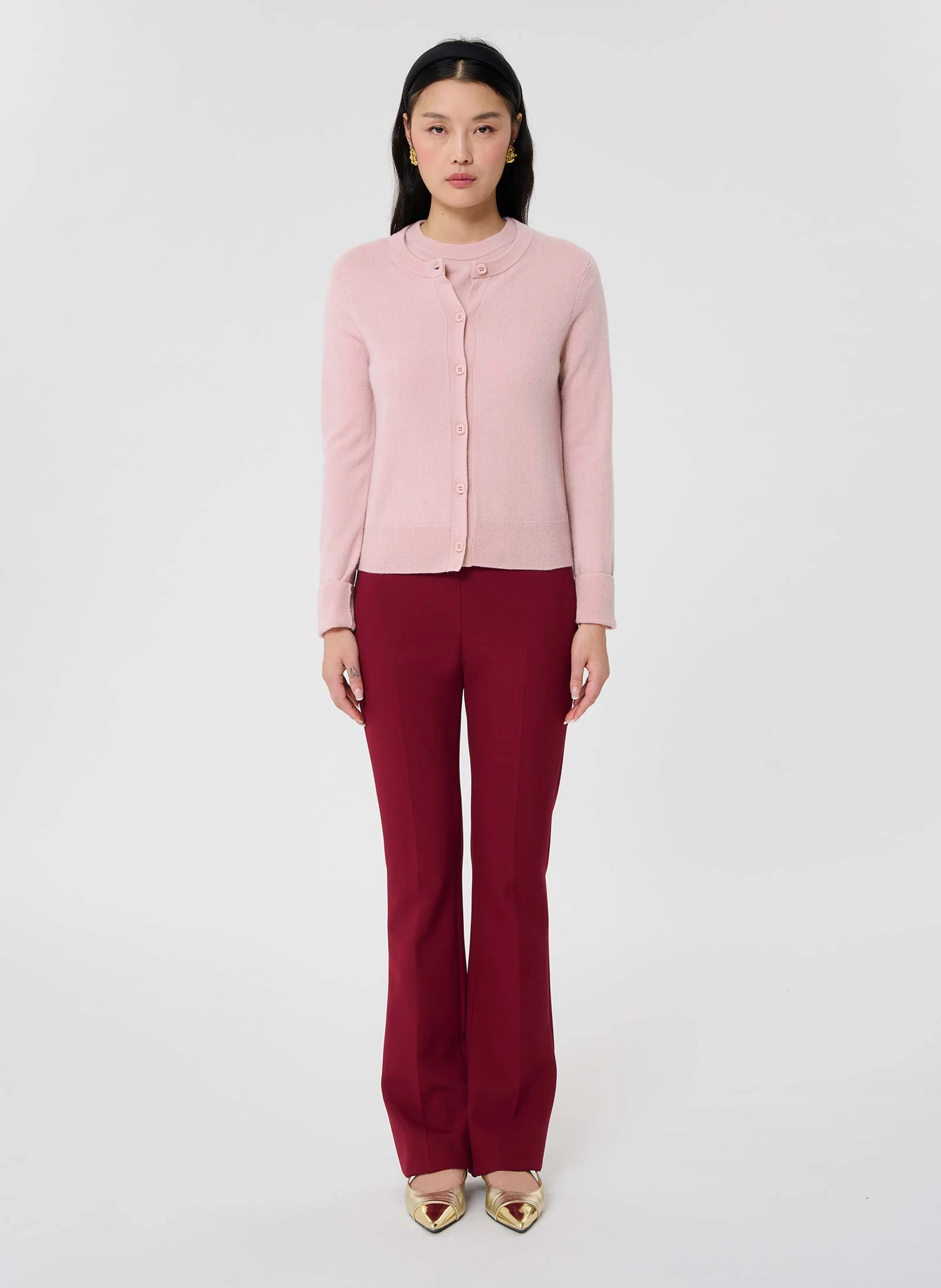 GUIDO - Cardigan boutonné en cachemire | Rose