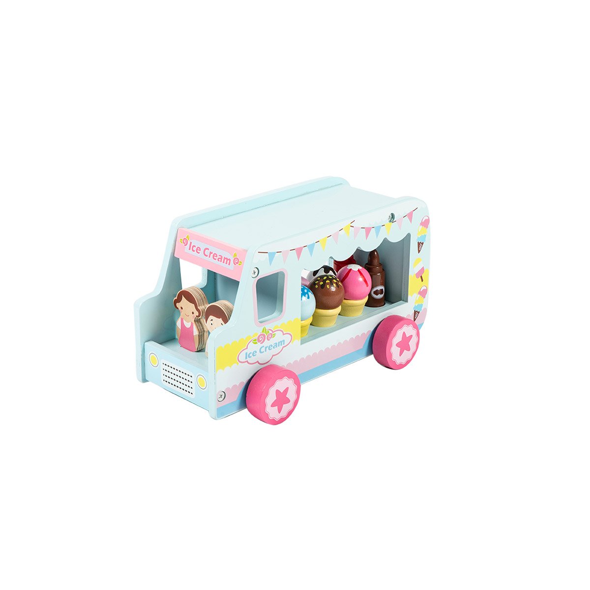 Camion de glaces en bois