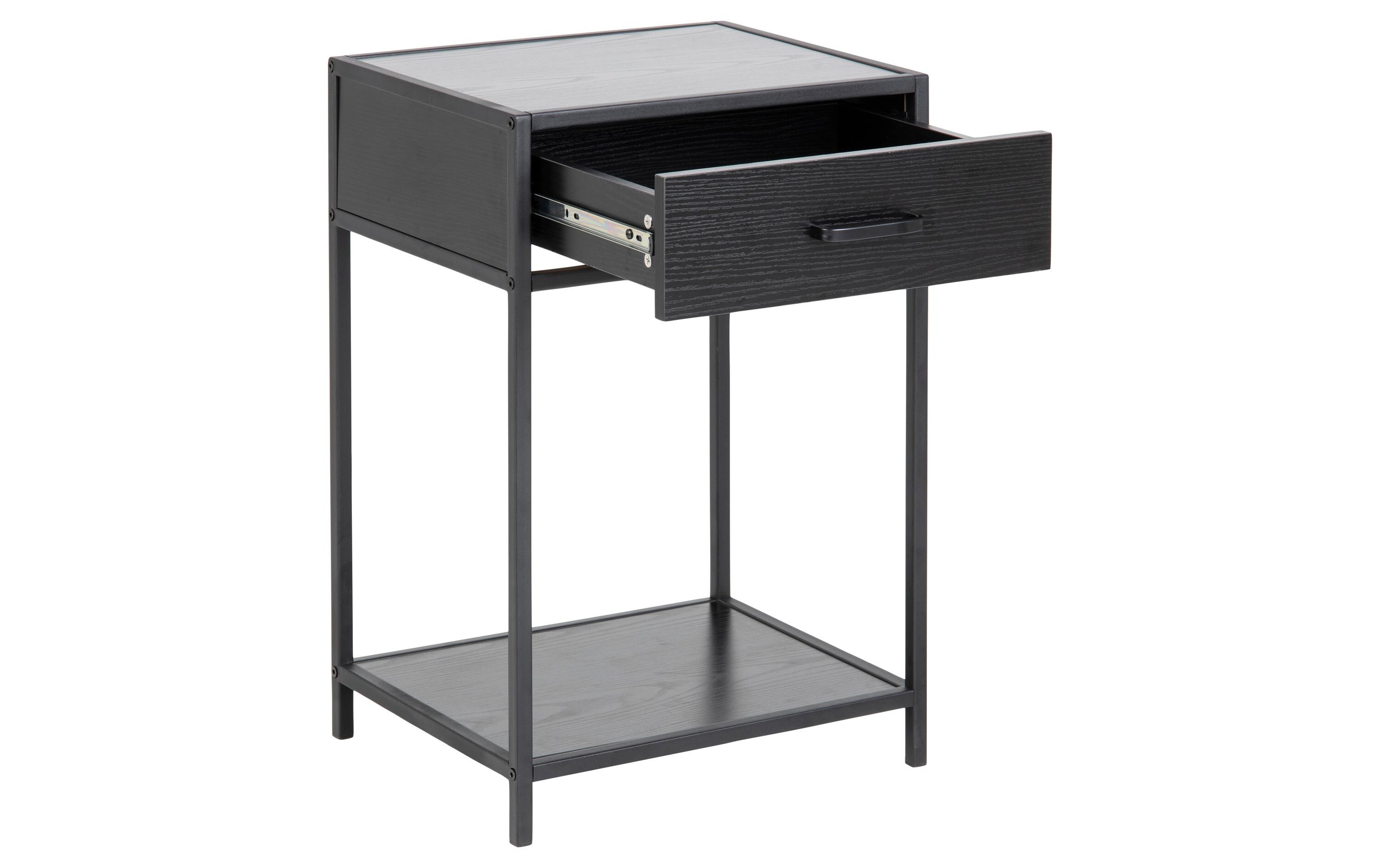 Nachttisch Seaford 42 x 35 x 63 cm, SchwarzNachtschrank