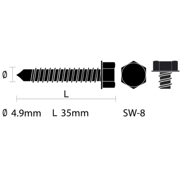 KARWEI damwandschroef 4,9x35 mm (10 stuks)