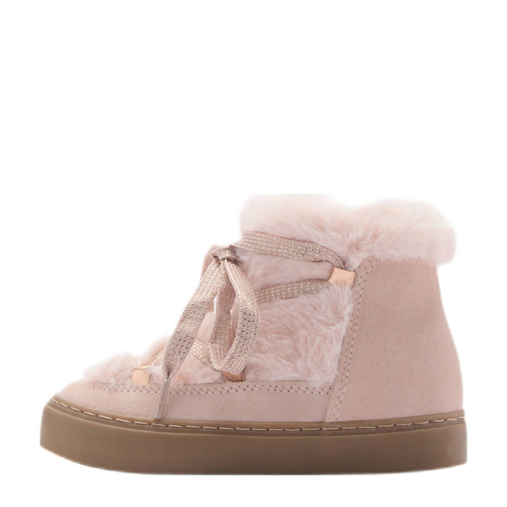 Mango Kids suède enkelboots lichtroze