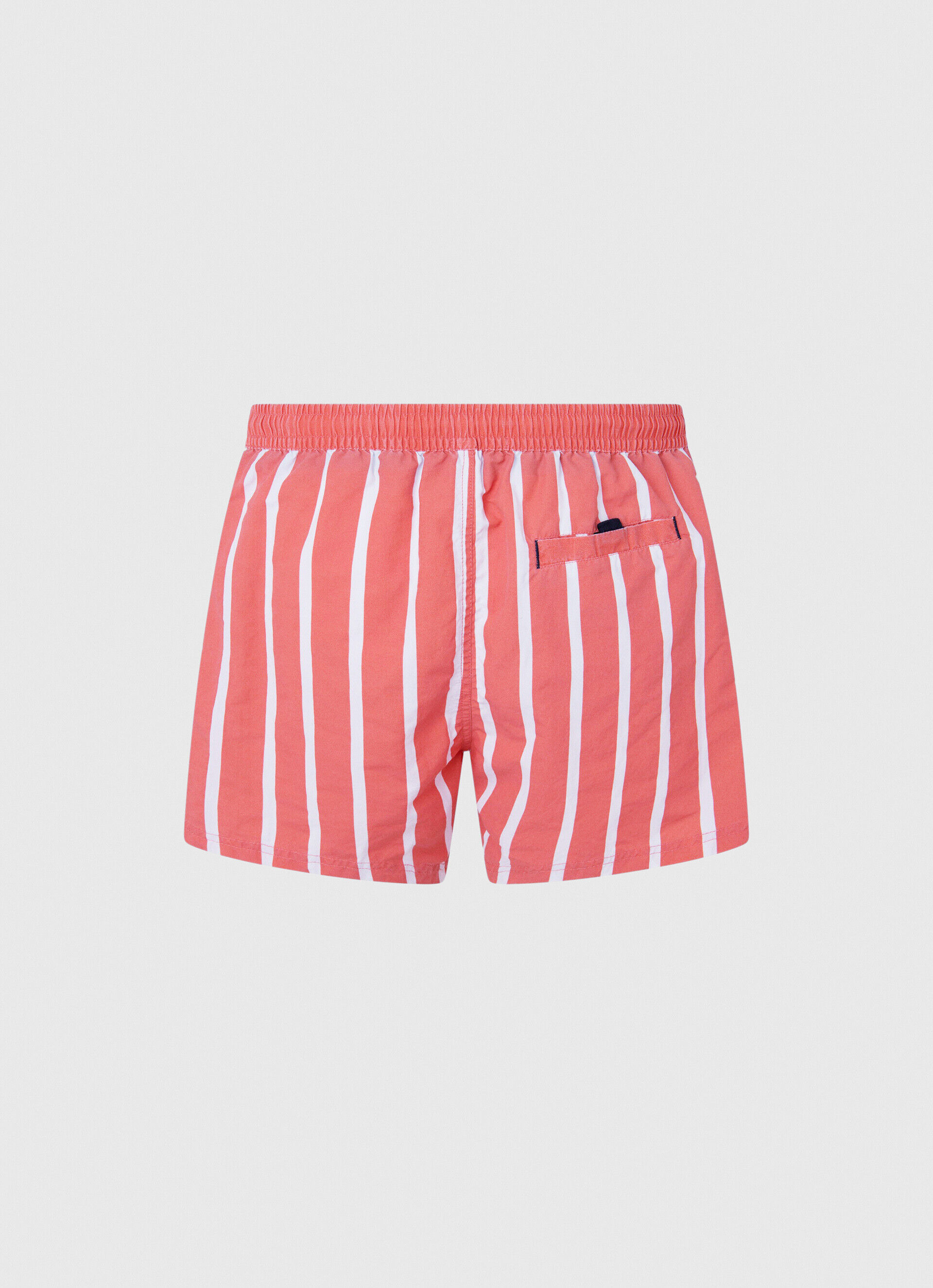 Maiô bermuda listrado Fritz - rosa coral