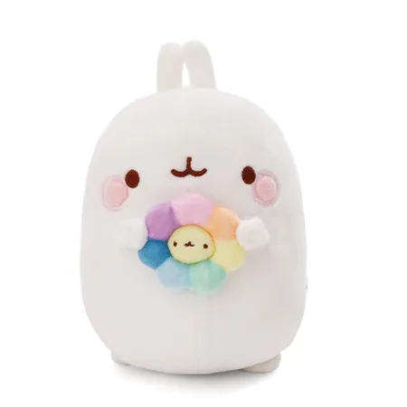 NICI Kuscheltier MOLANG mit Regenbogenblume 24cm in Geschenkverpackung