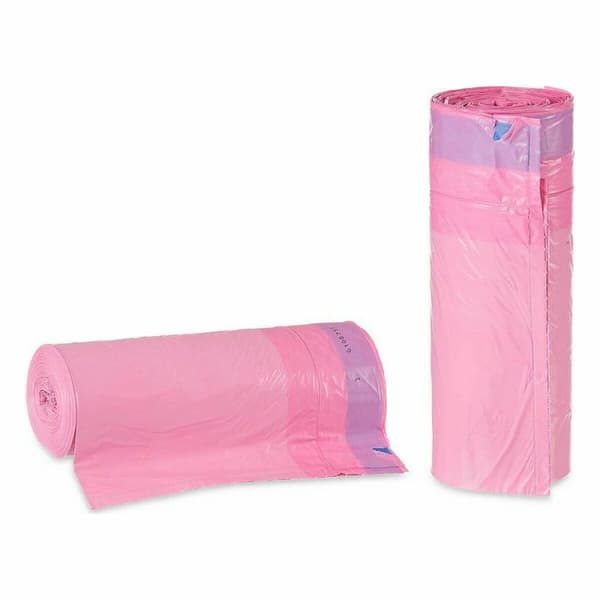 Søppelposer Parfymert Selvlukkende Rosa Polyetylen 15 enheter 30 L
