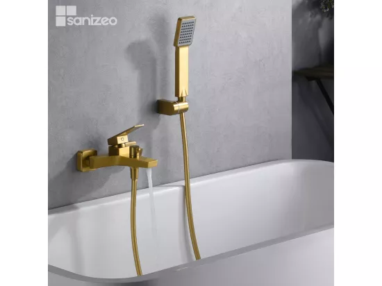Mitigeur de Baignoire et Douche anti-calcaire Or Brossé IMEX ART BDAR025-4OC