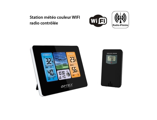 OPTEX - Station météo couleur wifi radio contrôlée - intérieure ext...