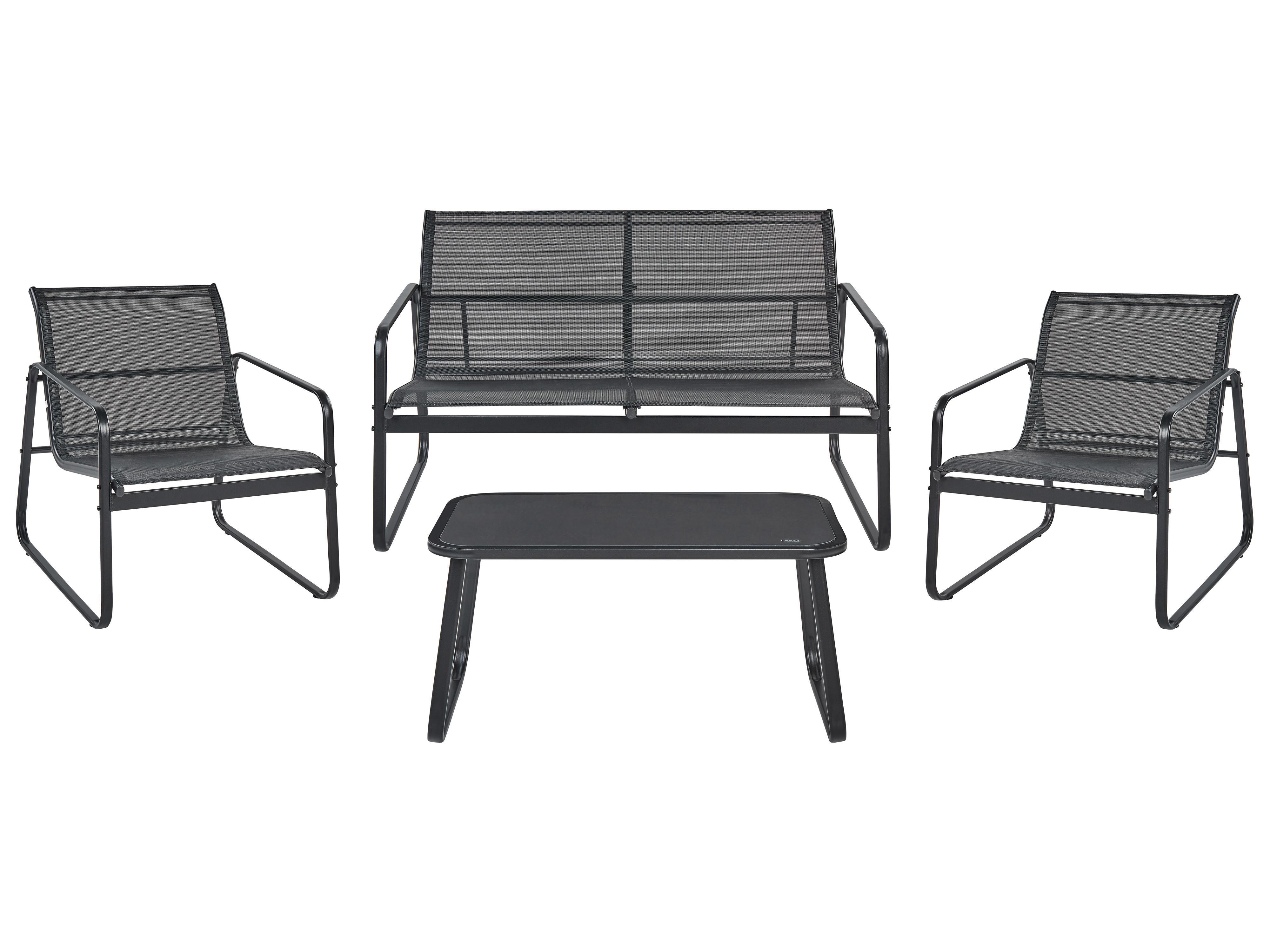 Loungeset met tafel 4-zits BARREA Metaal Zwart