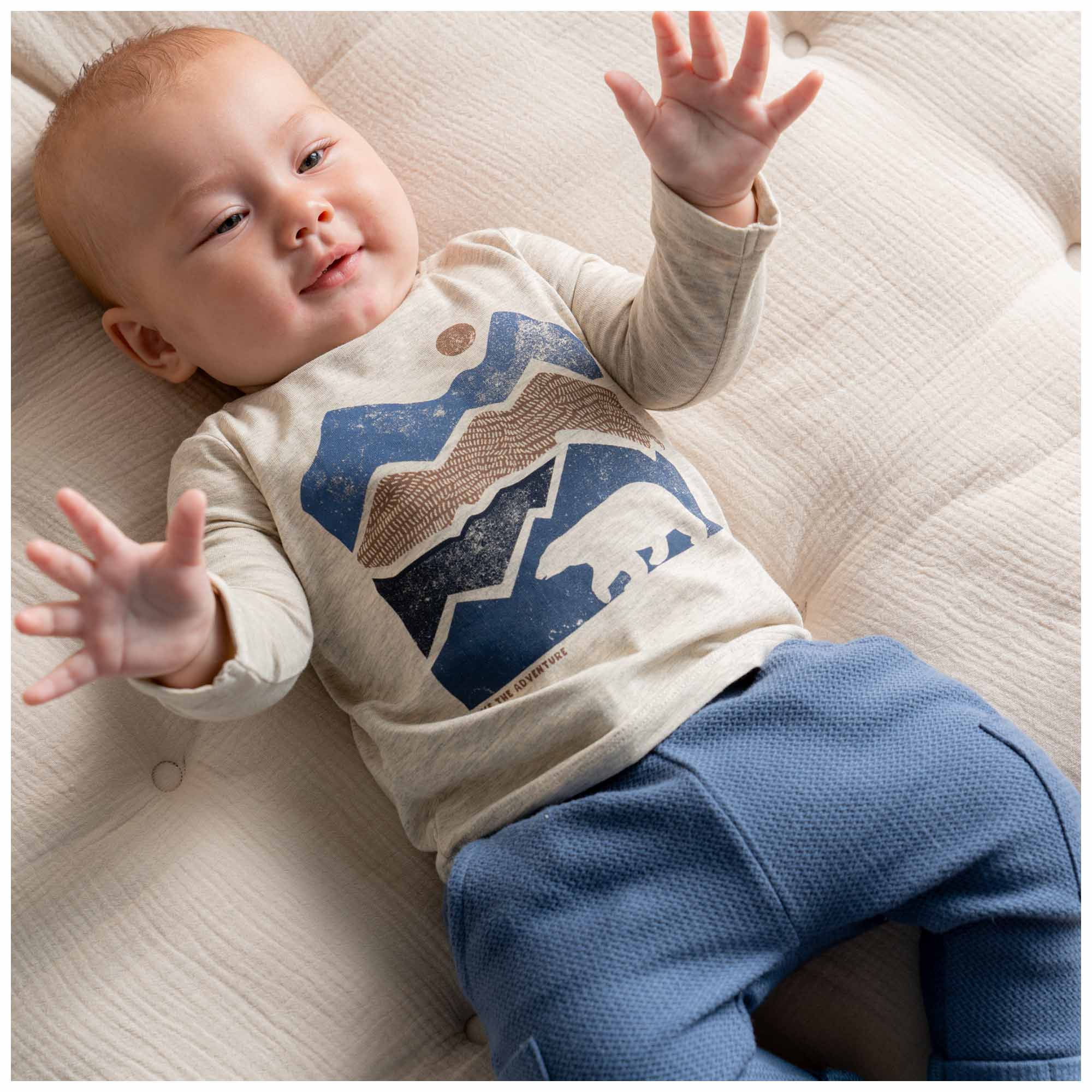 Prénatal baby broek  effen blauw