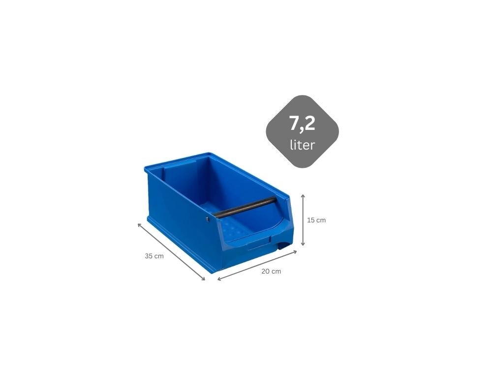 PROREGAL Voordeelset 5x Blauwe Opbergdoos 4.1 met Handvat HxBxD 15 x 20 x 35 cm 7.2 Liter Opbergcontainer
