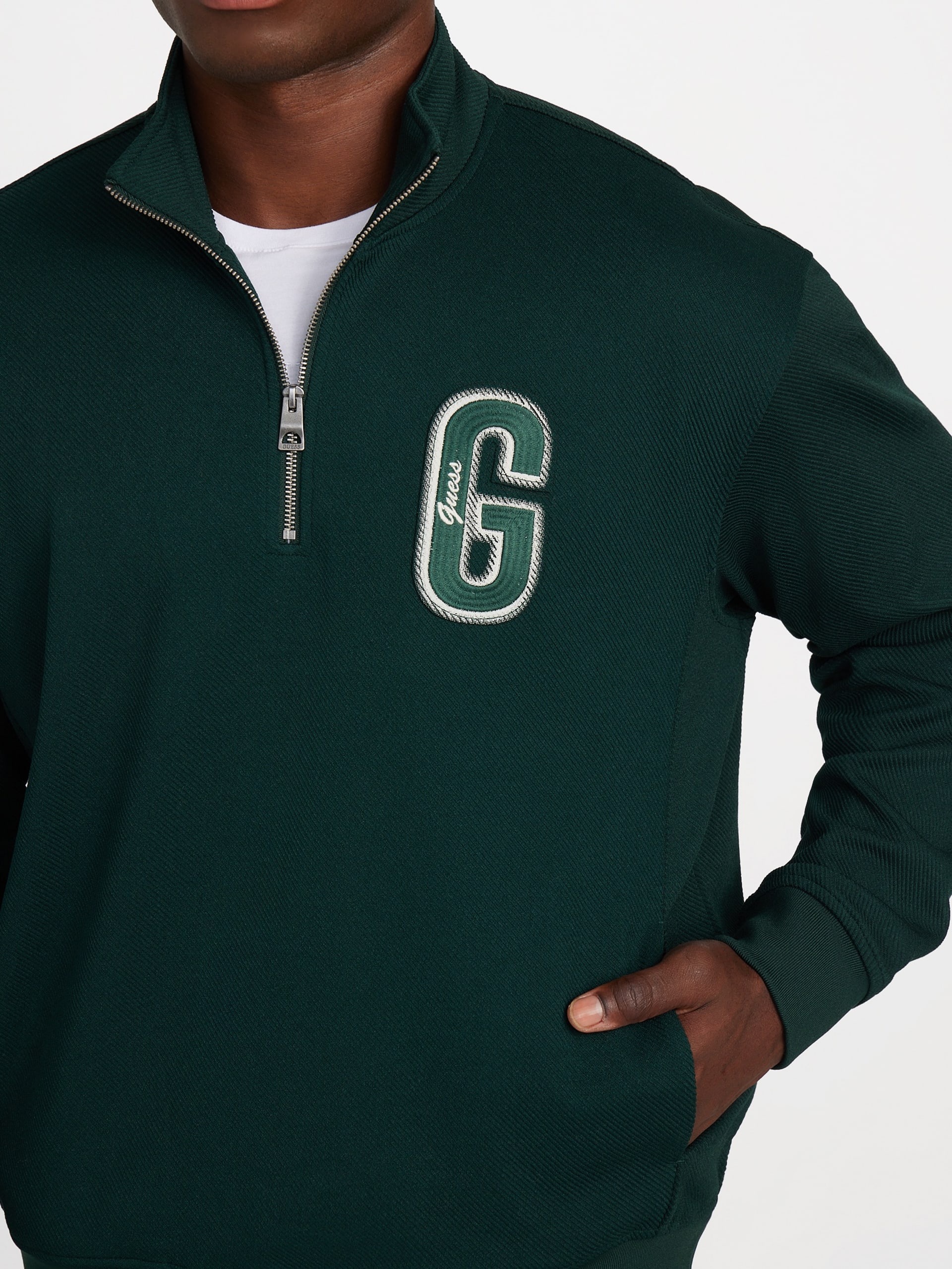 Suéter Eco Harris Twill com Zíper e Gola Alta