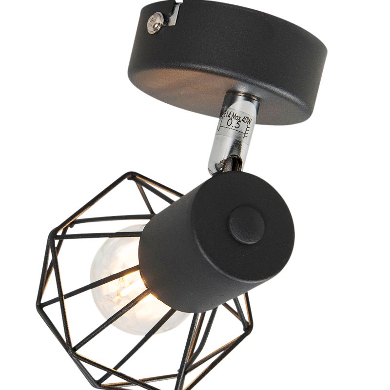 Art Deco spot zwart draai- en kantelbaar - Mosh
