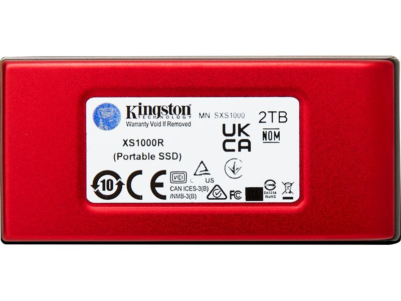 Kingston Externe SSD XS1000 2000 GB, Rot Externes Solid State Drive im schlanken, kompakten Design