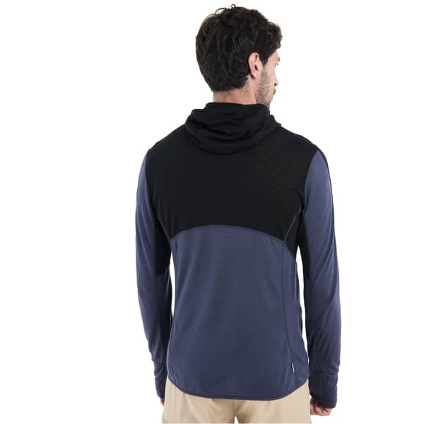 Veste polaire ski rando ICEBREAKER M MERINO 200 REALFLEECE DESCENDER LS ZIP H BLACK/ GRAPHITE/CB