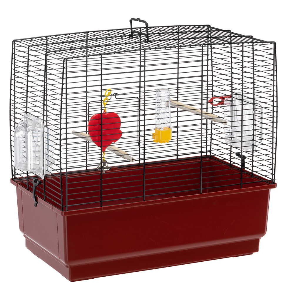 Ferplast cage rectangulaire pour oiseaux exotiques et canaris rekord 3, livrée avec accessoires et mangeoire tournante, métal