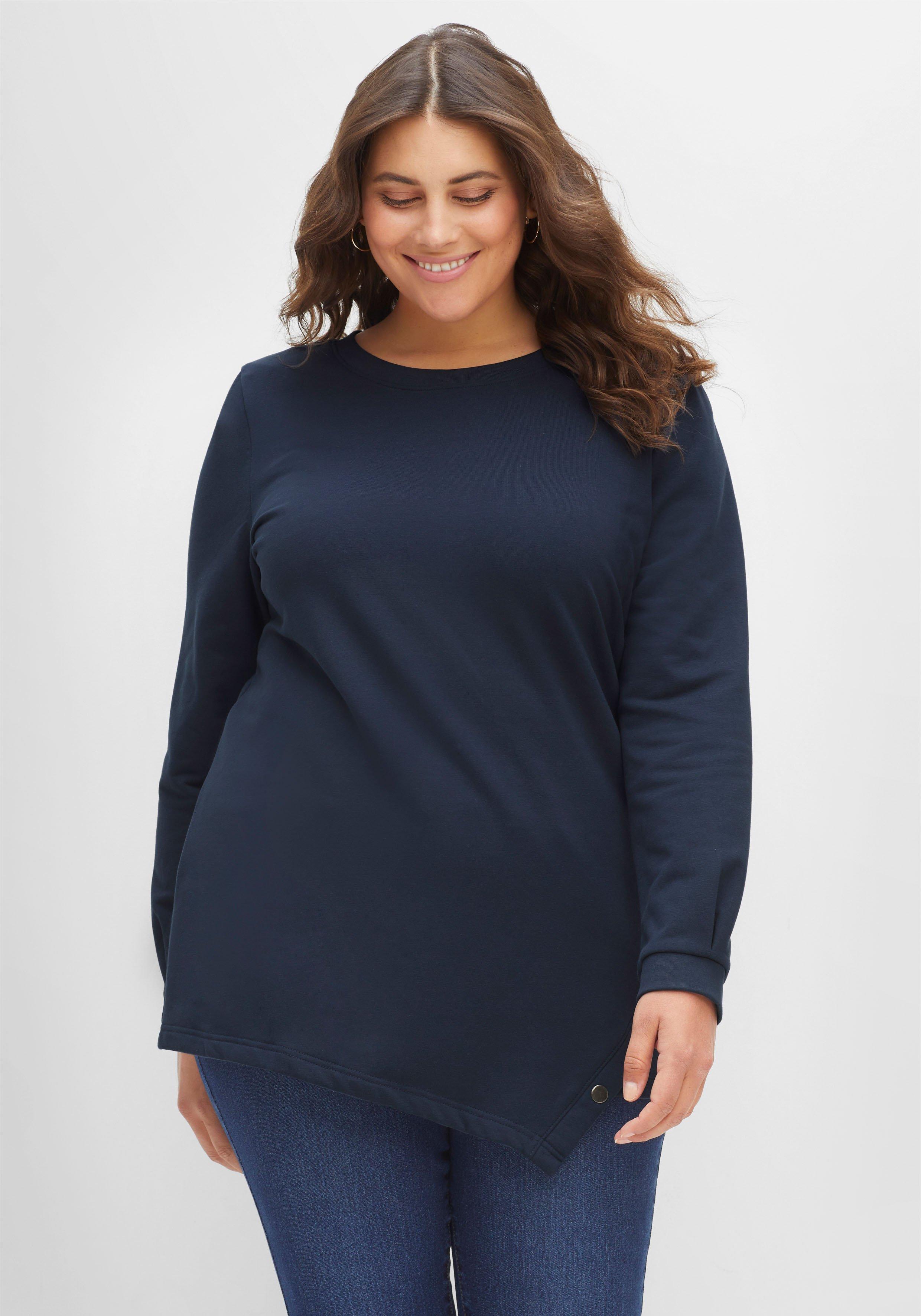 Sweatshirt mit asymmetrischem Saum, flauschig