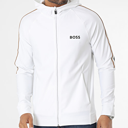 Veste Zippée Capuche A Bandes Sicon MB 1 50504552 Blanc