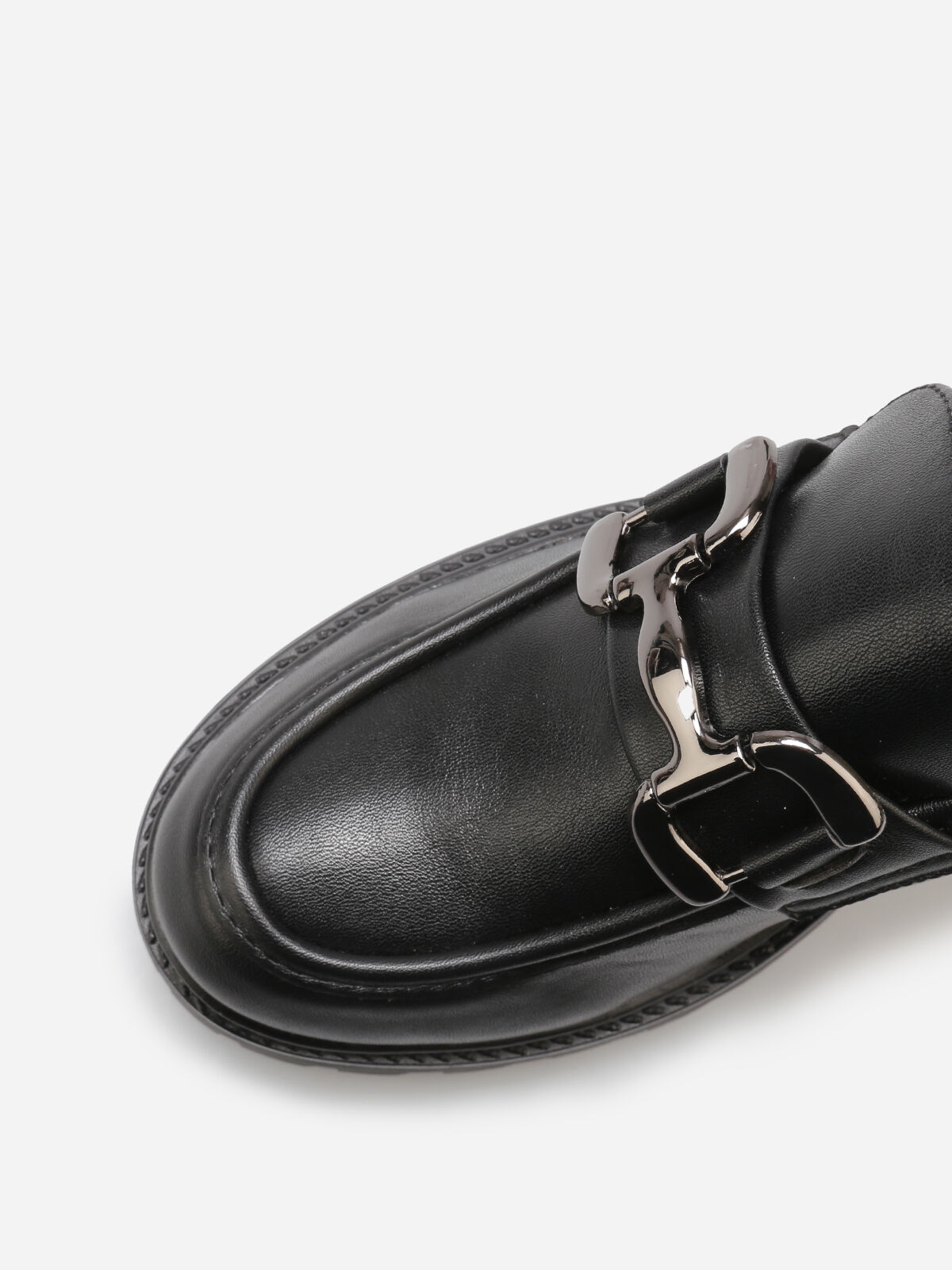 Mocassins à talon cranté- Noir