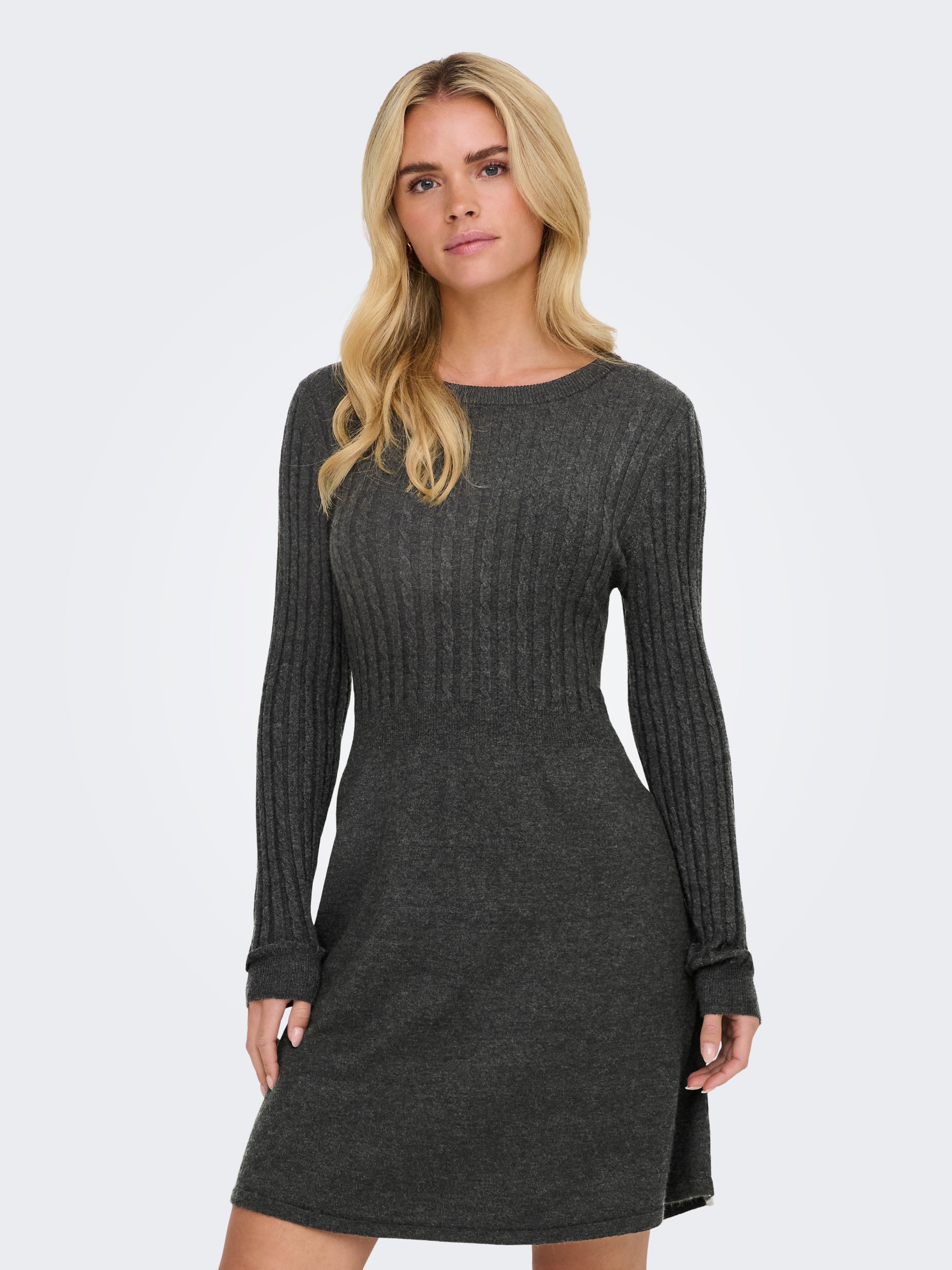 ONLFIA Midikleid Dark Grey Melange