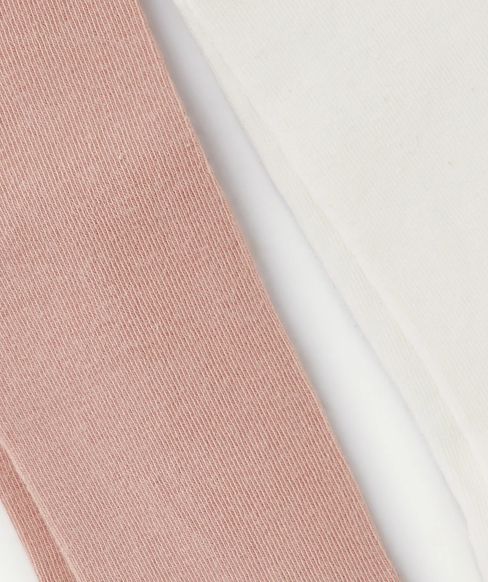 LOT DE 2 COLLANTS TRICOT FILLE ROSE ET BLANC