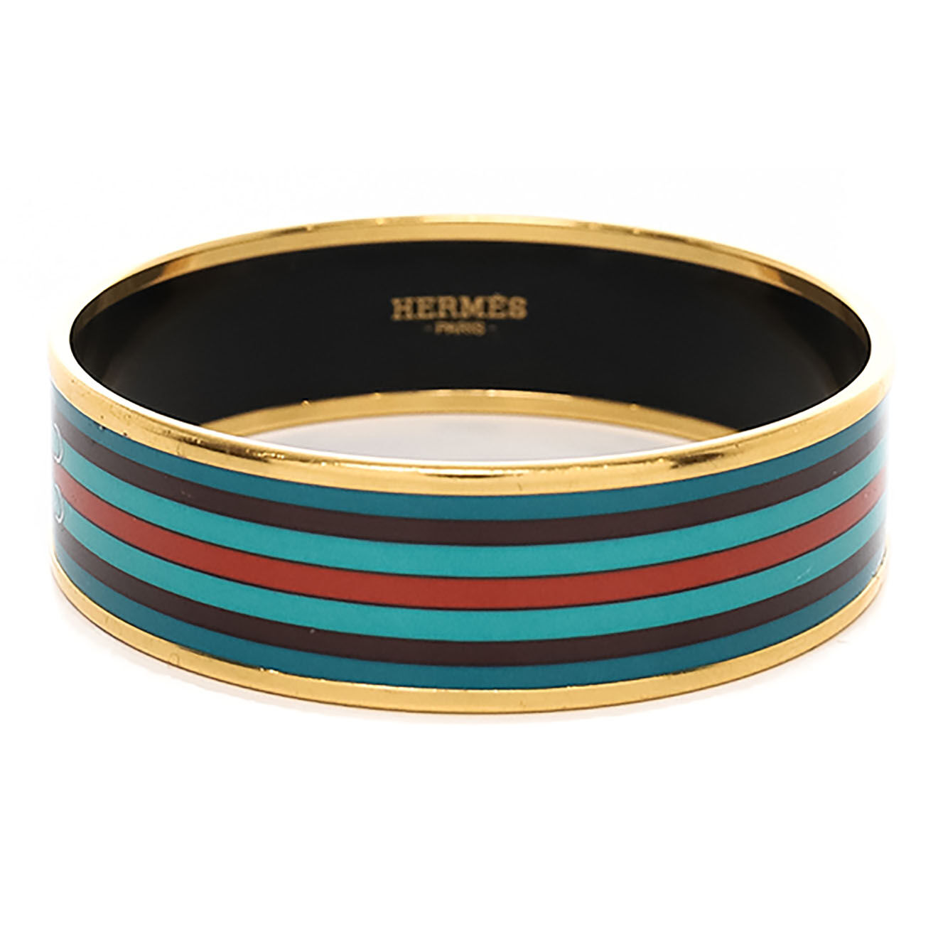 Hermès Bracelet Email & Finition Plaque Or vert - Très bon état