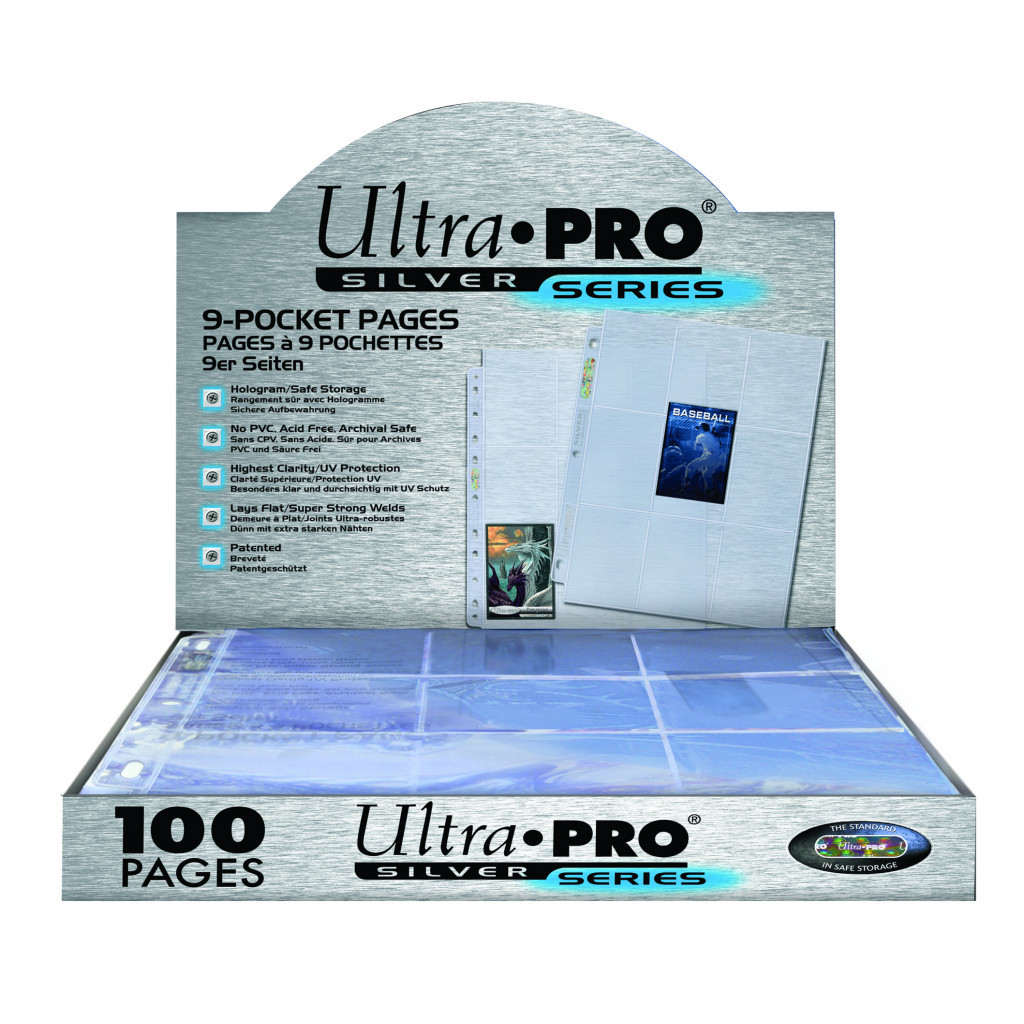 100 Feuilles pour Classeur - 9 Pocket Page : Silver