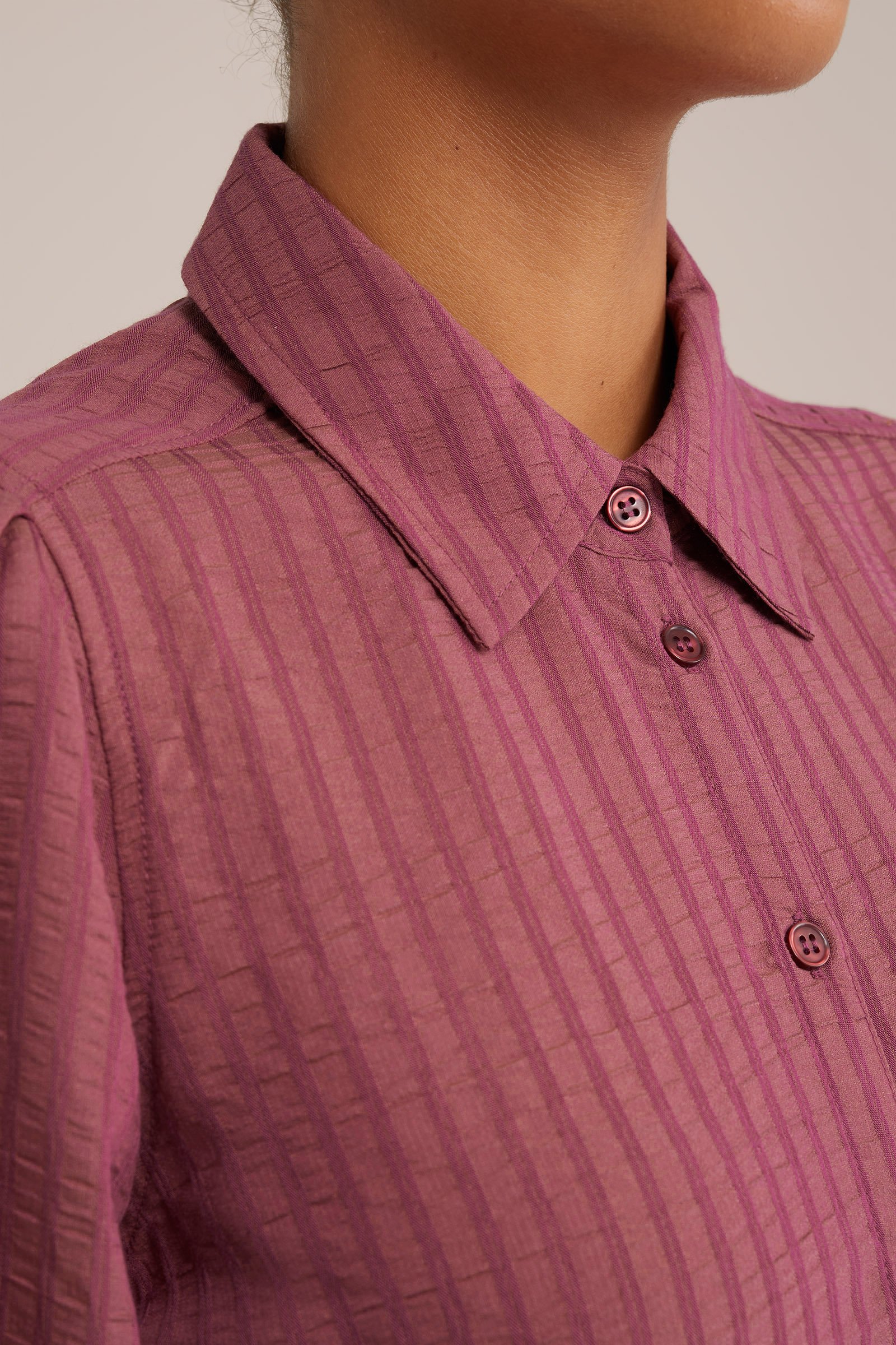 blouse met structuur WE Fashion Oudroze