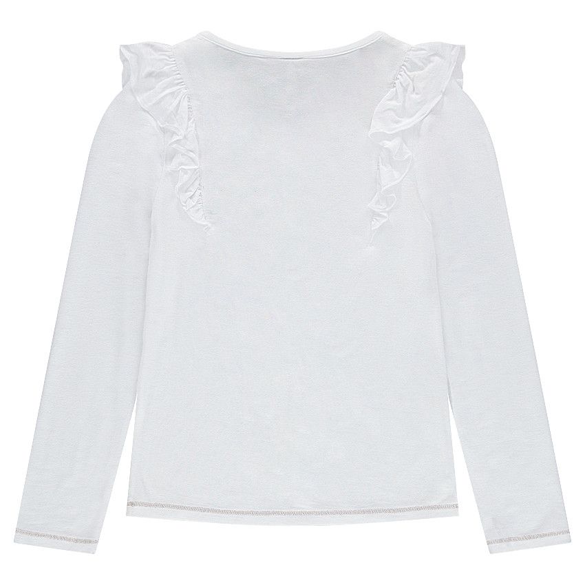 Gilet en tricot avec volants - Blanc