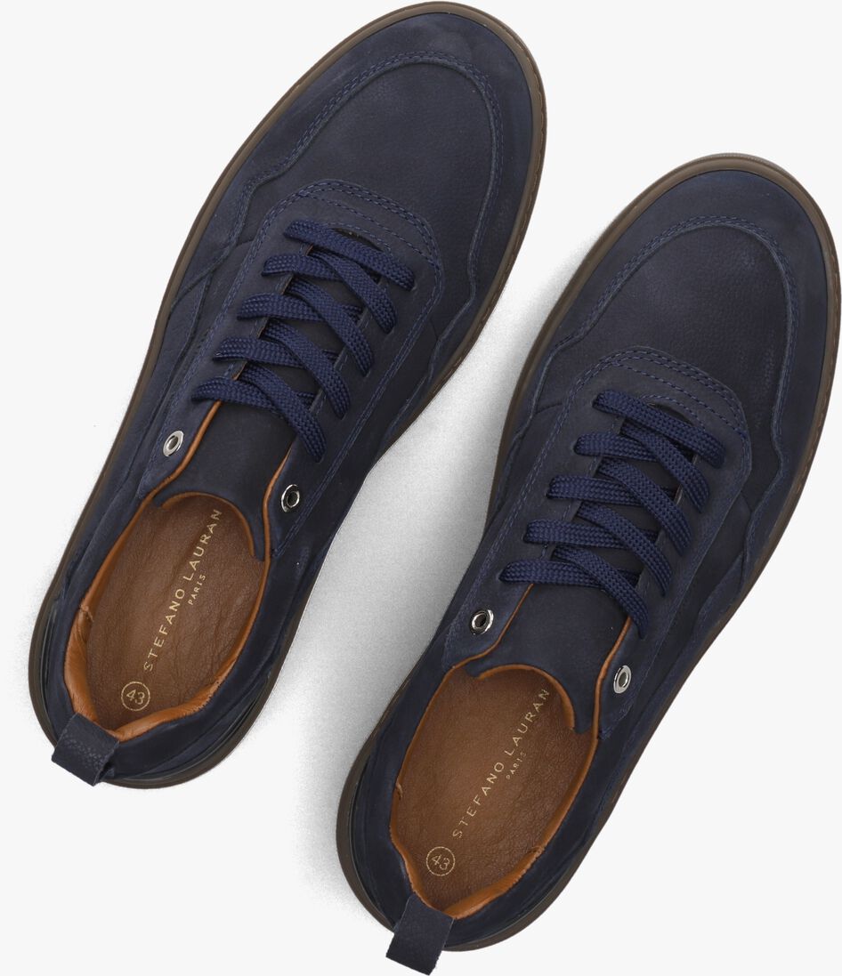 blauwe stefano lauran lage sneakers star 008