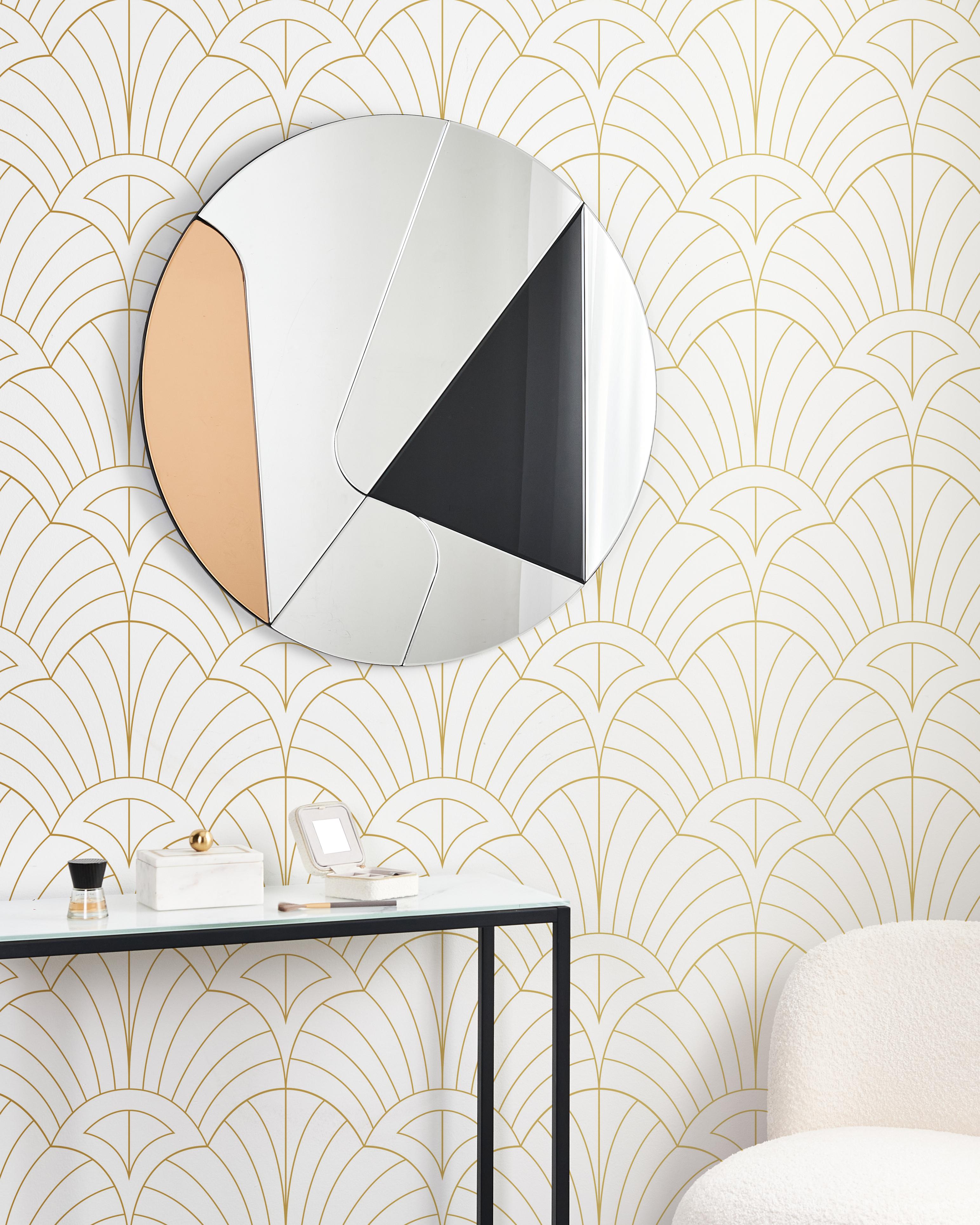 Wandspiegel TROUVILLE 80 cm 80 cm Zwart/goud