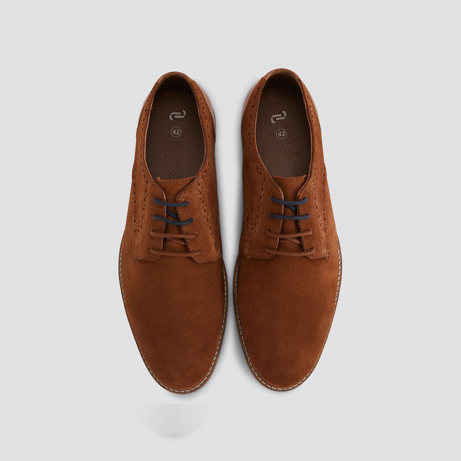 Derby en cuir Camel