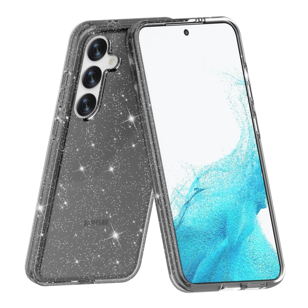 Samsung Galaxy S24  Plus Hybrid Hardcase Schutzhülle im Glitzer Design - Grau / Transparent