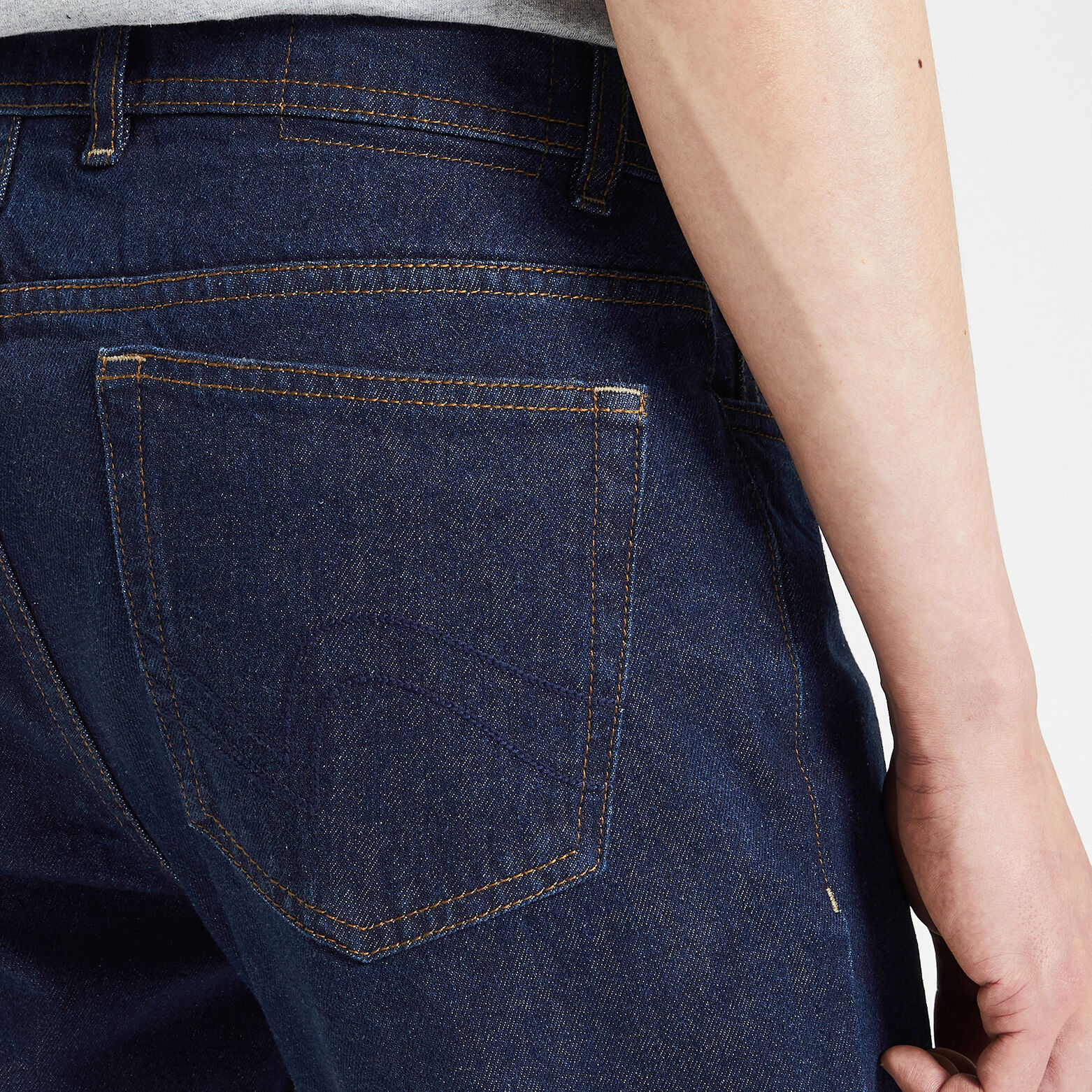 Jean straight authentique brut Bleu moyen