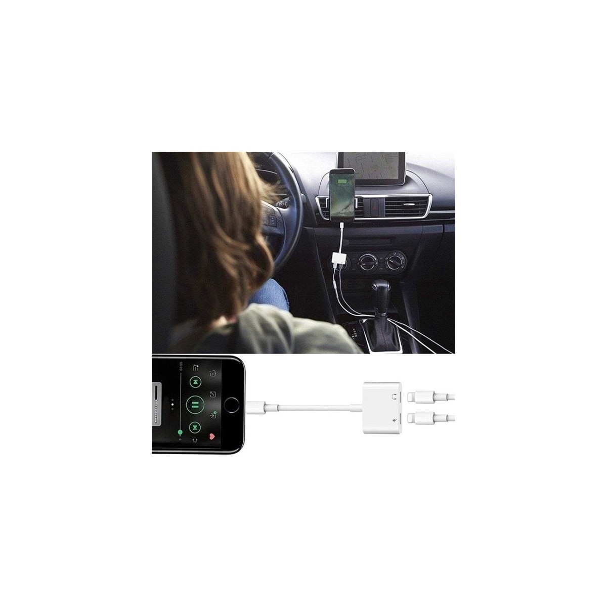 Hodetelefon og ladeadapter Lightning x2  til Lightning
