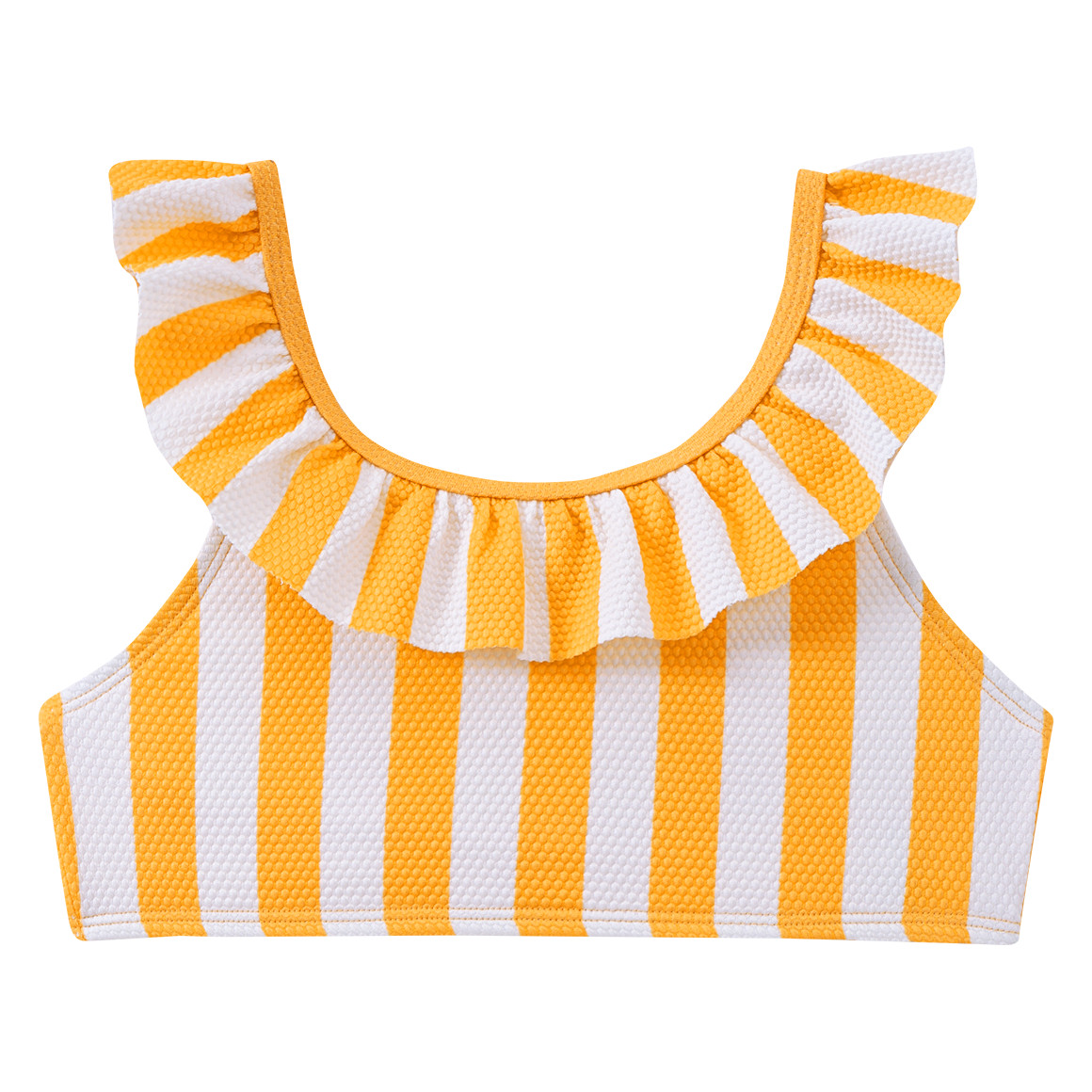 Famy Mädchen Bikini mit Wabenstruktur gelb / weiss