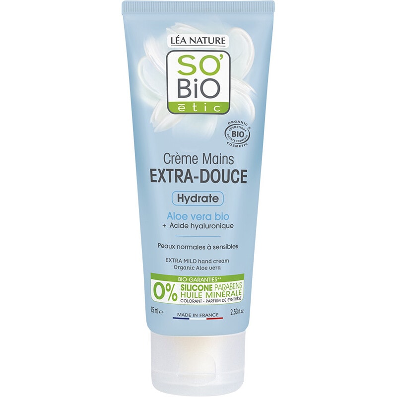 Crème hydratante bio - Aloe vera - Mains - 75 ml